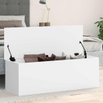 vidaXL Cutie de depozitare, alb, 102x35x35 cm, lemn prelucrat vidaXL Cutie de depozitare, alb, 102x35x35 cm, lemn prelucrat