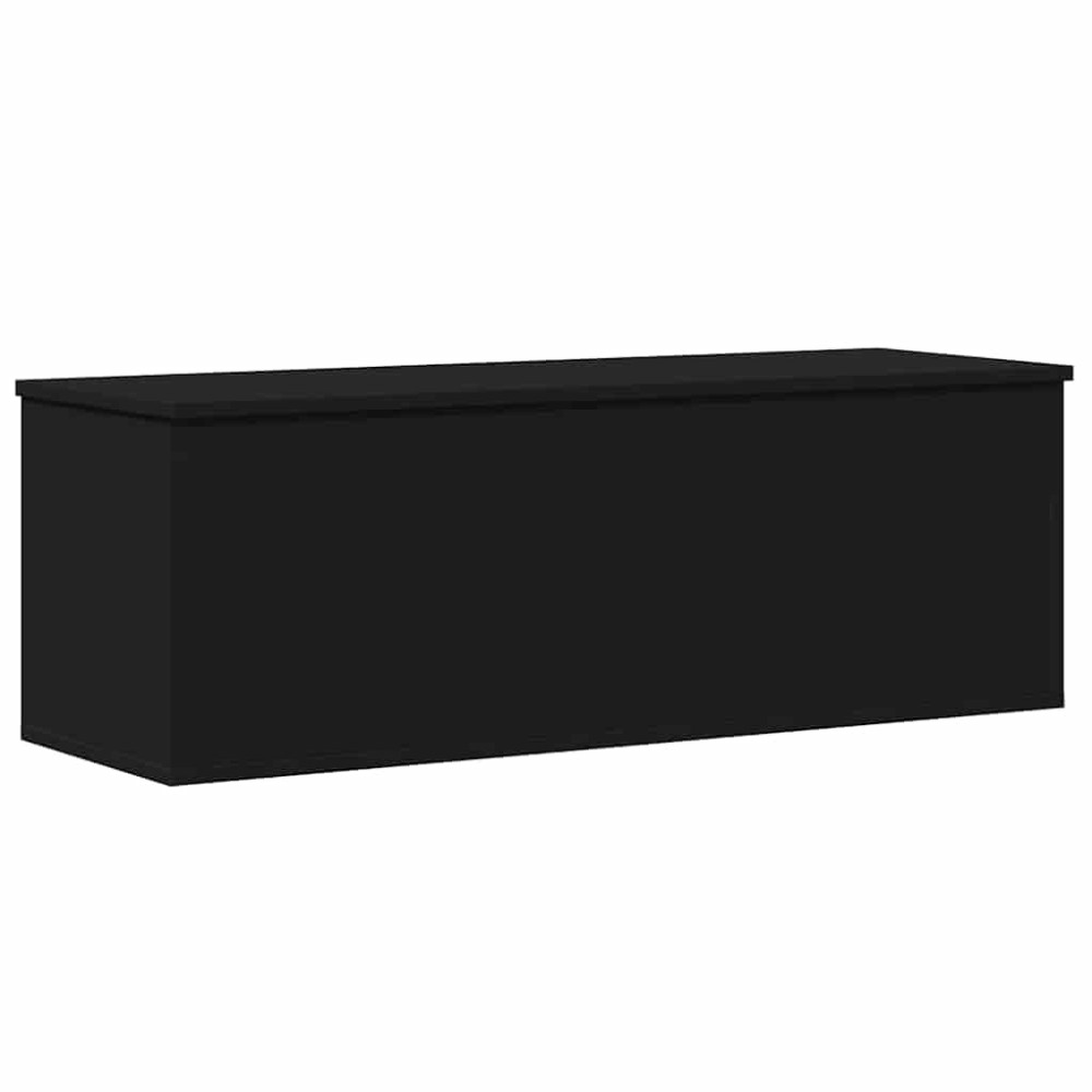 vidaXL Cutie de depozitare, negru, 102x35x35 cm, lemn prelucrat