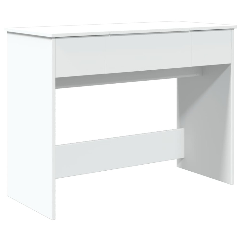 vidaXL Masă de toaletă cu oglindă, alb, 100x45x76 cm