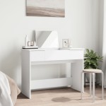 vidaXL Masă de toaletă cu oglindă, alb, 100x45x76 cm vidaXL Masă de toaletă cu oglindă, alb, 100x45x76 cm