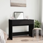 vidaXL Masă de toaletă cu oglindă, negru, 100x45x76 cm