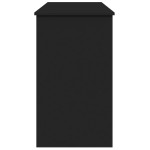 vidaXL Masă de toaletă cu oglindă, negru, 100x45x76 cm