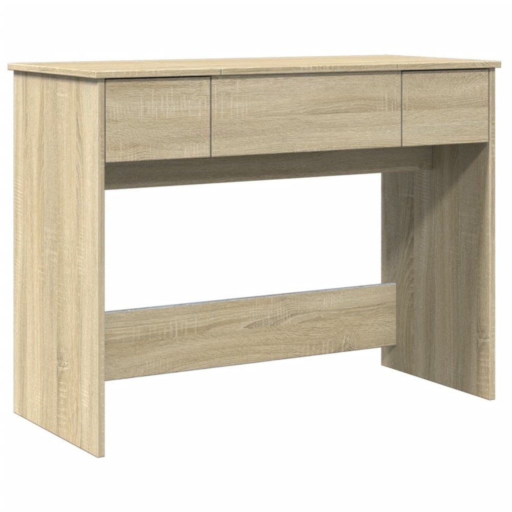 vidaXL Masă de toaletă cu oglindă, stejar sonoma, 100x45x76 cm