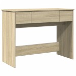 vidaXL Masă de toaletă cu oglindă, stejar sonoma, 100x45x76 cm