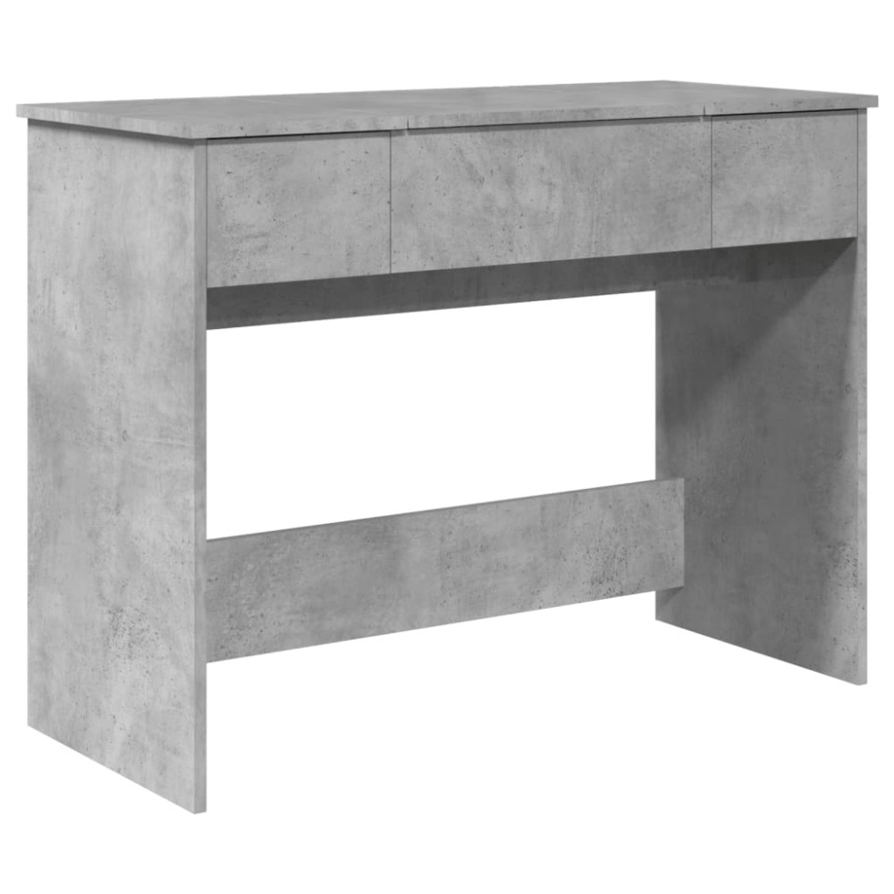 vidaXL Masă de toaletă cu oglindă, gri beton, 100x45x76 cm