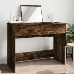vidaXL Masă de toaletă cu oglindă, stejar fumuriu, 100x45x76 cm vidaXL Masă de toaletă cu oglindă, stejar fumuriu, 100x45x76 cm