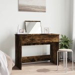 vidaXL Masă de toaletă cu oglindă, stejar fumuriu, 100x45x76 cm vidaXL Masă de toaletă cu oglindă, stejar fumuriu, 100x45x76 cm