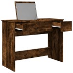 vidaXL Masă de toaletă cu oglindă, stejar fumuriu, 100x45x76 cm vidaXL Masă de toaletă cu oglindă, stejar fumuriu, 100x45x76 cm