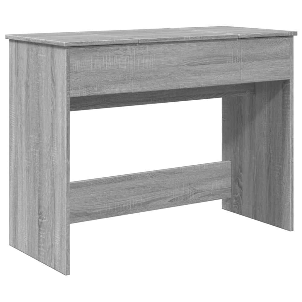 vidaXL Masă de toaletă cu oglindă, gri sonoma, 100x45x76 cm