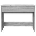 vidaXL Masă de toaletă cu oglindă, gri sonoma, 100x45x76 cm vidaXL Masă de toaletă cu oglindă, gri sonoma, 100x45x76 cm