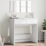 vidaXL Masă de toaletă cu oglindă, alb, 80x39x80 cm vidaXL Masă de toaletă cu oglindă, alb, 80x39x80 cm