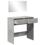 vidaXL Masă de toaletă cu oglindă, gri beton, 80x39x80 cm vidaXL Masă de toaletă cu oglindă, gri beton, 80x39x80 cm