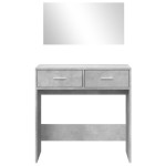 vidaXL Masă de toaletă cu oglindă, gri beton, 80x39x80 cm vidaXL Masă de toaletă cu oglindă, gri beton, 80x39x80 cm