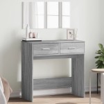 vidaXL Masă de toaletă cu oglindă, gri sonoma, 80x39x80 cm vidaXL Masă de toaletă cu oglindă, gri sonoma, 80x39x80 cm