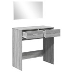 vidaXL Masă de toaletă cu oglindă, gri sonoma, 80x39x80 cm vidaXL Masă de toaletă cu oglindă, gri sonoma, 80x39x80 cm