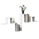 vidaXL Raft de perete, alb, 104,5x10x43 cm, lemn prelucrat vidaXL Raft de perete, alb, 104,5x10x43 cm, lemn prelucrat
