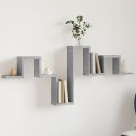 vidaXL Raft de perete, gri beton, 104,5x10x43 cm , lemn prelucrat
