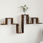 vidaXL Raft de perete, stejar fumuriu, 104,5x10x43 cm, lemn prelucrat vidaXL Raft de perete, stejar fumuriu, 104,5x10x43 cm, lemn prelucrat