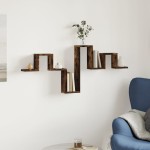 vidaXL Raft de perete, stejar fumuriu, 104,5x10x43 cm, lemn prelucrat vidaXL Raft de perete, stejar fumuriu, 104,5x10x43 cm, lemn prelucrat