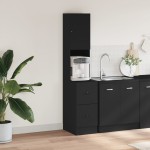 vidaXL Dulap de bucătărie, negru, 35x50x180 cm, lemn prelucrat vidaXL Dulap de bucătărie, negru, 35x50x180 cm, lemn prelucrat