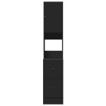 vidaXL Dulap de bucătărie, negru, 35x50x180 cm, lemn prelucrat vidaXL Dulap de bucătărie, negru, 35x50x180 cm, lemn prelucrat