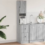vidaXL Dulap de bucătărie, gri sonoma, 35x50x180 cm lemn prelucrat vidaXL Dulap de bucătărie, gri sonoma, 35x50x180 cm lemn prelucrat
