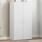 vidaXL Fișet, alb, 60x32x115 cm, lemn prelucrat vidaXL Fișet, alb, 60x32x115 cm, lemn prelucrat