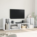 vidaXL Dulap TV, 2 buc., alb, 75x30x50 cm, lemn prelucrat vidaXL Dulap TV, 2 buc., alb, 75x30x50 cm, lemn prelucrat