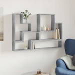 vidaXL Raft de perete, gri beton, 96x12x64 cm, lemn prelucrat