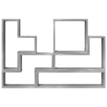 vidaXL Raft de perete, gri beton, 96x12x64 cm, lemn prelucrat