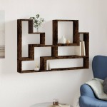 vidaXL Raft de perete, stejar fumuriu, 96x12x64 cm, lemn prelucrat vidaXL Raft de perete, stejar fumuriu, 96x12x64 cm, lemn prelucrat