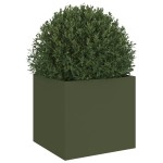 vidaXL Jardinieră, verde măsliniu, 32x30x29 cm, oțel vidaXL Jardinieră, verde măsliniu, 32x30x29 cm, oțel