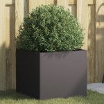 vidaXL Jardinieră, negru, 42x40x39 cm, oțel vidaXL Jardinieră, negru, 42x40x39 cm, oțel