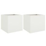 vidaXL Jardiniere, 2 buc., alb, 42x40x39 cm, oțel
