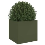 vidaXL Jardinieră, verde măsliniu, 49x47x46 cm, oțel vidaXL Jardinieră, verde măsliniu, 49x47x46 cm, oțel
