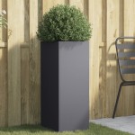 vidaXL Jardinieră, antracit, 32x29x75 cm, oțel vidaXL Jardinieră, antracit, 32x29x75 cm, oțel
