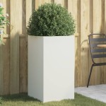 vidaXL Jardinieră, alb, 42x38x75 cm, oțel vidaXL Jardinieră, alb, 42x38x75 cm, oțel