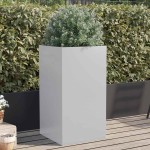 vidaXL Jardinieră, argintiu, 42x38x75 cm, oțel galvanizat vidaXL Jardinieră, argintiu, 42x38x75 cm, oțel galvanizat