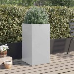 vidaXL Jardinieră, argintiu, 42x38x75 cm, oțel galvanizat vidaXL Jardinieră, argintiu, 42x38x75 cm, oțel galvanizat