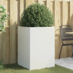 vidaXL Jardinieră, alb, 52x48x75 cm, oțel vidaXL Jardinieră, alb, 52x48x75 cm, oțel