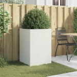 vidaXL Jardinieră, alb, 52x48x75 cm, oțel vidaXL Jardinieră, alb, 52x48x75 cm, oțel