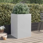 vidaXL Jardinieră, argintiu, 52x48x75 cm, oțel galvanizat vidaXL Jardinieră, argintiu, 52x48x75 cm, oțel galvanizat