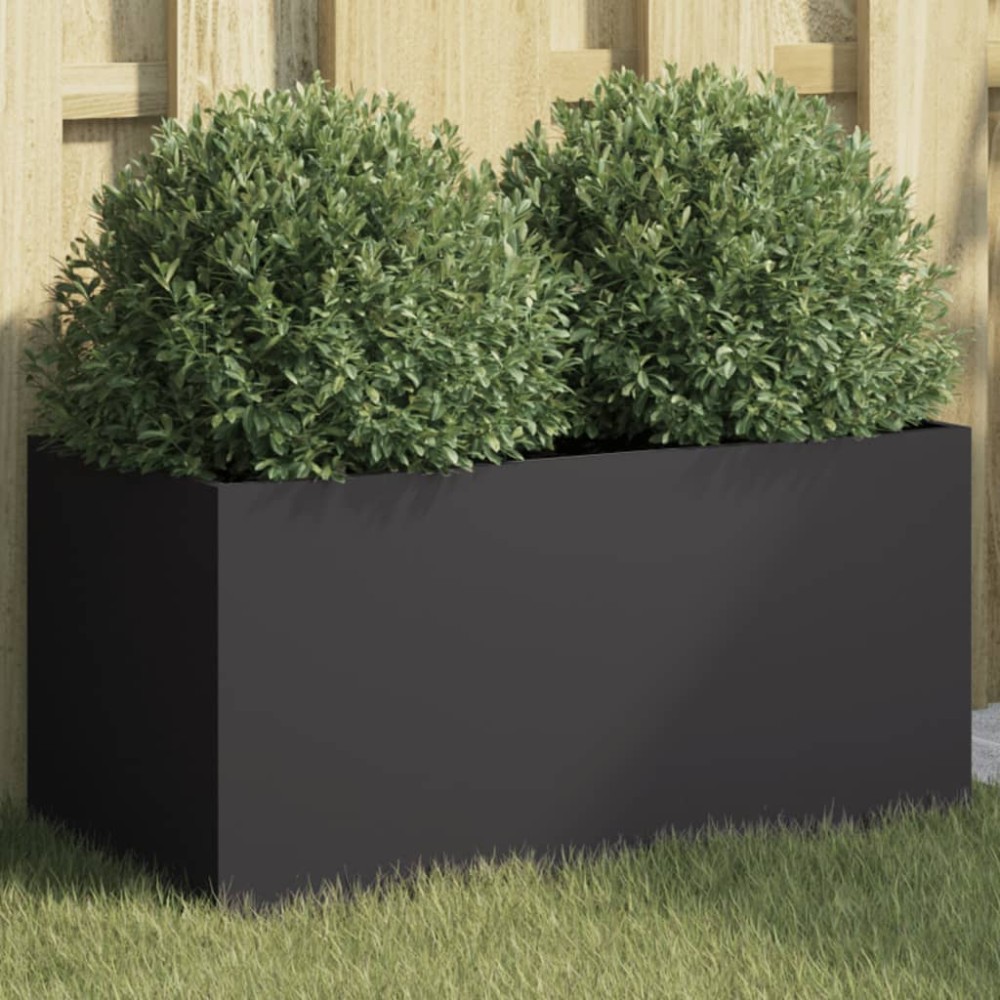 vidaXL Jardinieră, negru, 62x30x29 cm, oțel