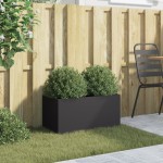 vidaXL Jardinieră, negru, 62x30x29 cm, oțel vidaXL Jardinieră, negru, 62x30x29 cm, oțel