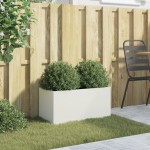 vidaXL Jardinieră, alb, 62x30x29 cm, oțel vidaXL Jardinieră, alb, 62x30x29 cm, oțel
