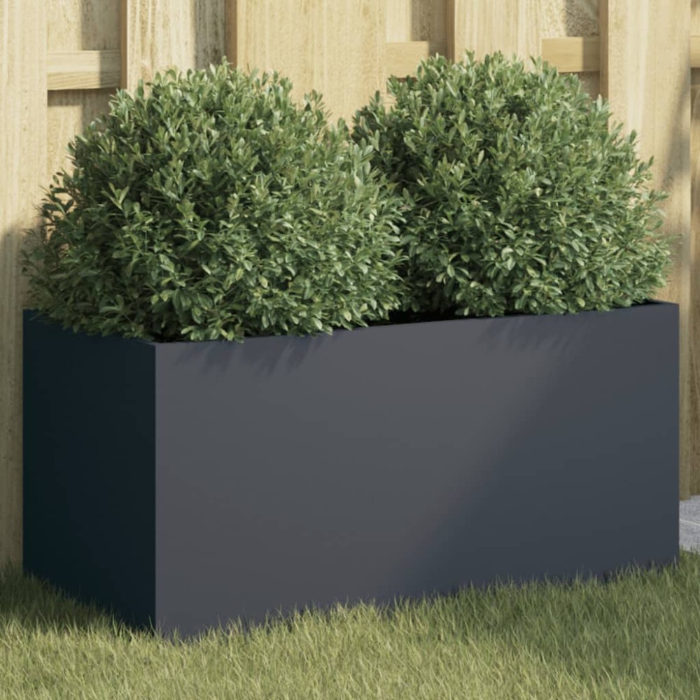 vidaXL Jardinieră, antracit, 62x30x29 cm, oțel