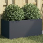 vidaXL Jardinieră, antracit, 62x30x29 cm, oțel vidaXL Jardinieră, antracit, 62x30x29 cm, oțel