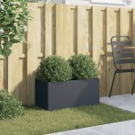 vidaXL Jardinieră, antracit, 62x30x29 cm, oțel vidaXL Jardinieră, antracit, 62x30x29 cm, oțel