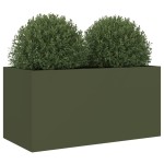 vidaXL Jardinieră, verde măsliniu, 62x30x29 cm, oțel