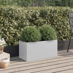 vidaXL Jardinieră, argintiu, 62x30x29 cm, oțel galvanizat vidaXL Jardinieră, argintiu, 62x30x29 cm, oțel galvanizat